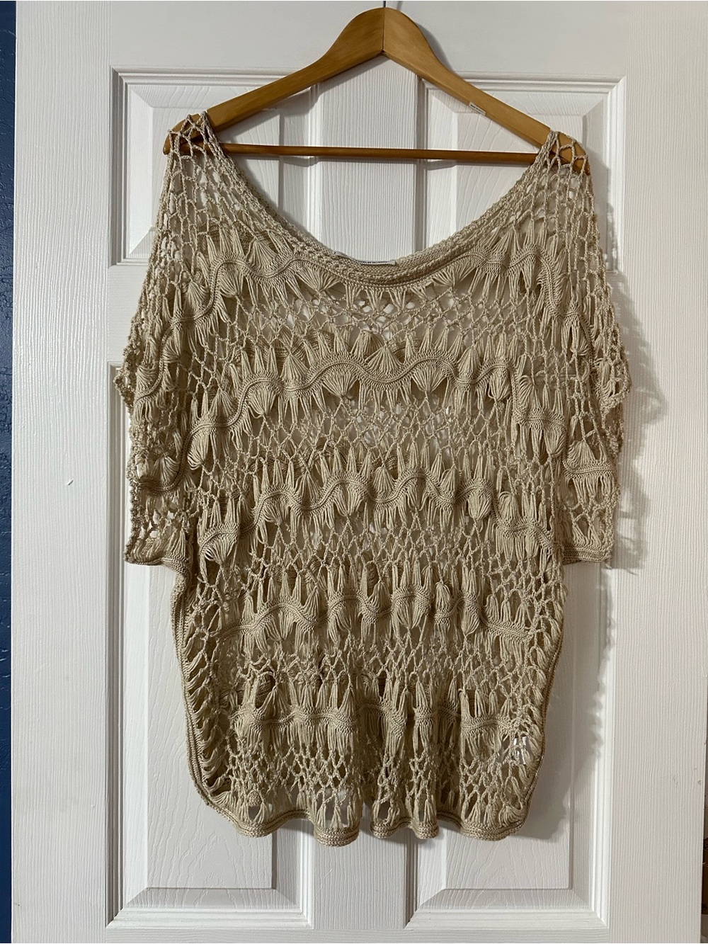 Maurices Cream Crochet Fringe Top